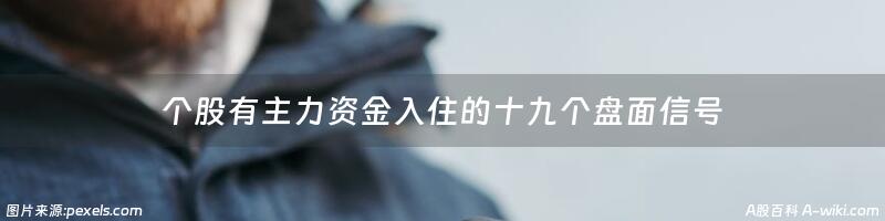 个股有主力资金入住的十九个盘面信号