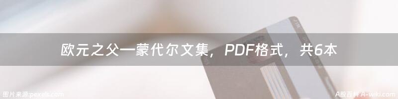 欧元之父－蒙代尔文集，PDF格式，共6本